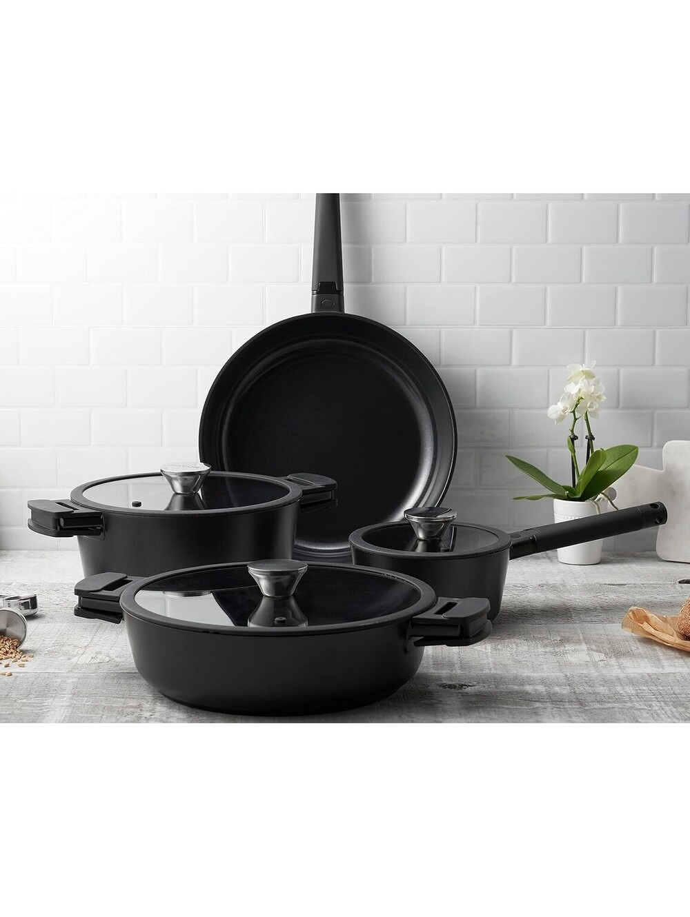 449$ Market Solutions Group Inc Zavor Noir Nonstick Cookware Set Size 7 Black